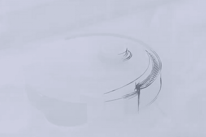 Das Design des Ecovacs Deebot X1 OMNI wird auf dem Papier gemalt